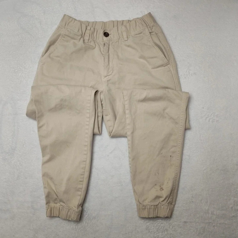 Bearbottom‎ Pants Mens 30x28 Beige Jogger Elastic Waist Cuffed Stretch Casual